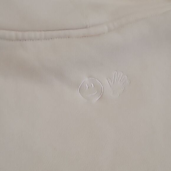 Glossier Limited Edition Embroidered Cream Hoodie Size XL unisex Kangaroo Pocket - Picture 7 of 9